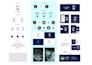 design modern tech startup security saas logo with branding kit